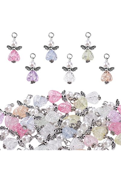 Choice AECH07-04981 30 قطعة من دلايات الملائكة المختلطة على شكل أجنحة ملائكة،...