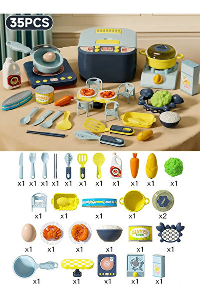 Generic مجموعة ألعاب المطبخ، لعبة محاكاة طبخ المطبخ للأطفال، موقد لعبة مع أضو...