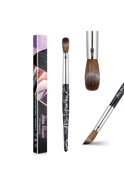 Choice فرشاة تزيين الأظافر الأكريليكية S010-16 Shine Chance، فرشاة أظافر بيضا...