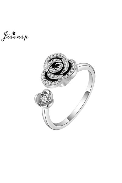 Choice خاتم قابل للتغيير مقاس 110 بوصة على شكل زهرة ورد بوهيمية، خواتم فيدجيت سبينر للنساء، مجوهرات زفاف، خاتم