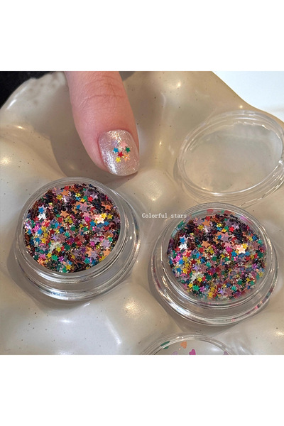 Choice 2 قطعة Wujiaoxingcaise قطعة واحدة، قطعتان من بريق الأظافر الخماسي المل...