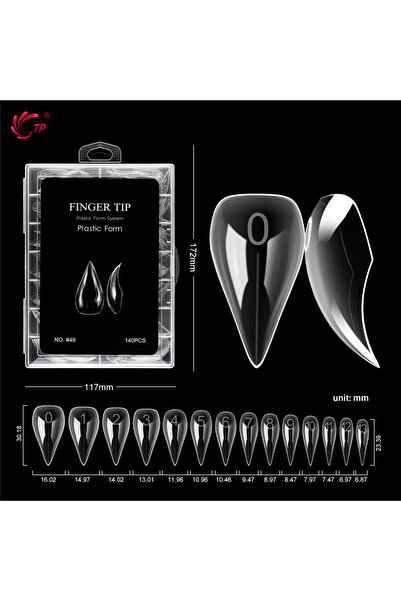 Choice صندوق S-140 قطعة TP 70 قطعة/140 قطعة أظافر شفافة ذات شكل مزدوج وتغطية ...