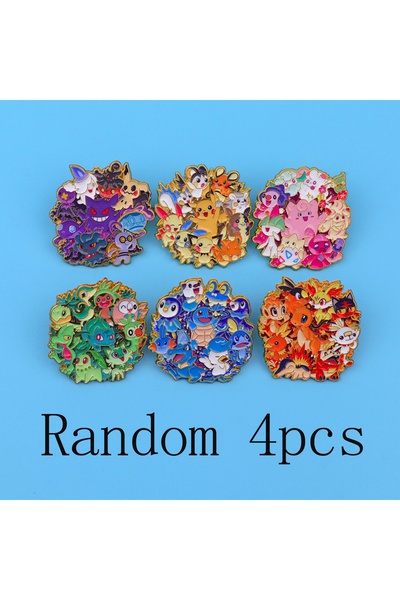 Choice مجموعة من 4-5 قطع من دبابيس المينا الذهبية اللون، بتصميمات جذابة، مناس...