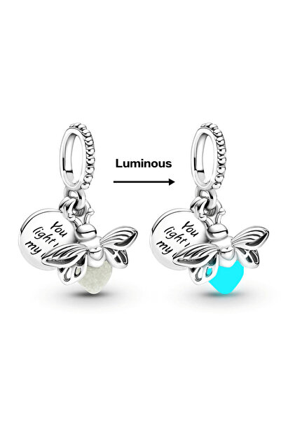 Choice CMS1658 عرض ساخن على خرز سحر اليراع المتوهج ليلاً لسوار أصلي 925 للنسا...