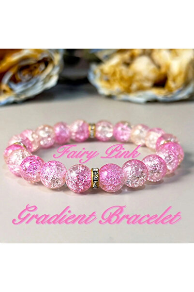 Choice سوار وردي متدرج بطول 18 سم مع خرز دائري بقطر 10 مم - سحر الحظ السعيد و...