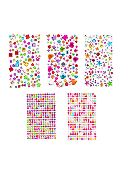 Choice 880 قطعة من ملصقات خرز الأحجار الكريمة وأحجار الراين للحرف اليدوية والمجوهرات ذاتية اللصق المصنوعة من الأكريليك والديكورات اليدوية