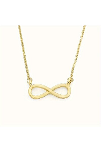 Choice قلادة ذهبية أنيقة على شكل 8 مع رمز سحر لا نهائي، قلادة عيد الميلاد وال...