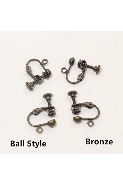 Choice مجموعة من 10 قطع من مشبك الأذن على شكل كرة برونزية مقاس 15 × 13 مم مع ...