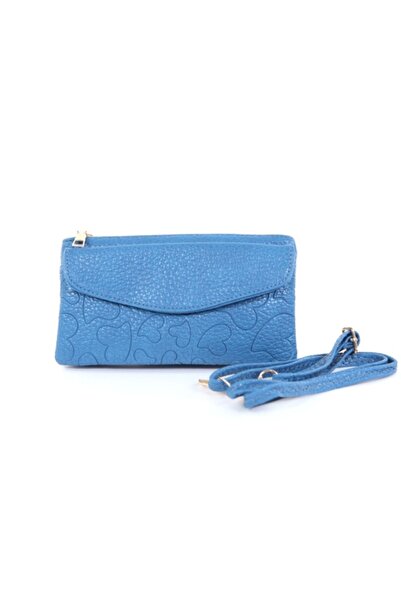 Goldy Blue wallet with adjustable strap