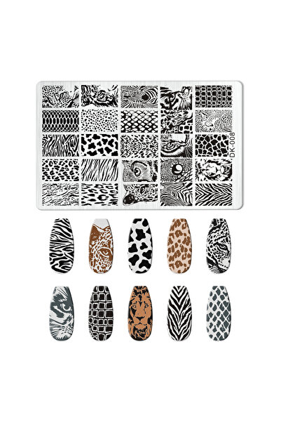 Choice DK-08 Animal Image Snake Leopard Nail Stamping Tiger Zebra Leopard Snake Design Printing Plates Nail