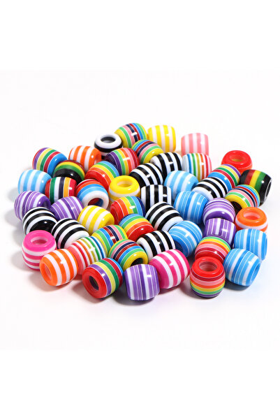 Choice5 10x12mm 50pcs Random Mix Color 50pcs Rainbow Color Stripe Pattern Bar...