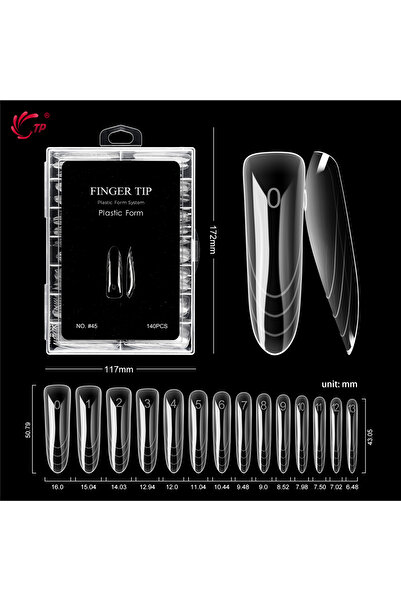Choice صندوق P-140 قطعة TP 70 قطعة/140 قطعة أظافر شفافة ذات شكل مزدوج وتغطية ...