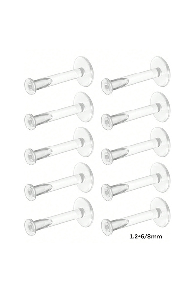 Choice 1.2 × 6 8 مم ثقب الوجه، مجوهرات ثقب الشفاه، قضيب مستقيم 10 قطع 16 جرام...