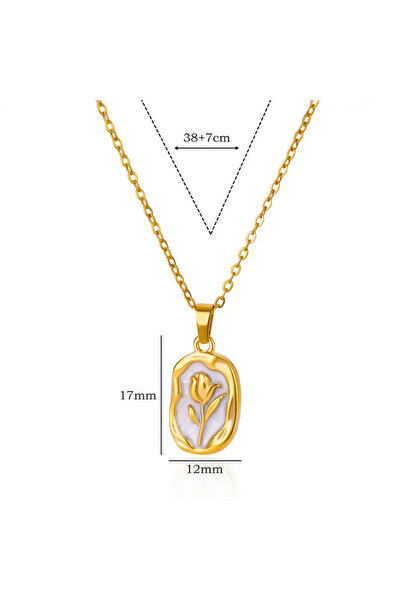 Choice N06127G Rose Flower Necklace For Women Gold Color Tulip Flower Pendant...