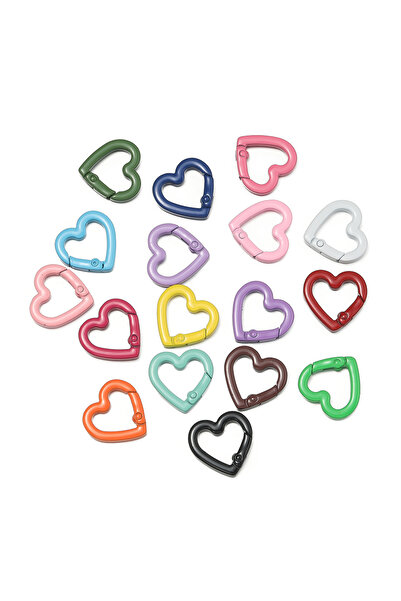 Choice مشبك معدني على شكل قلب زنبركي قابل للفتح، 5 قطع، مقاس 21 × 22 مم، مزيج...