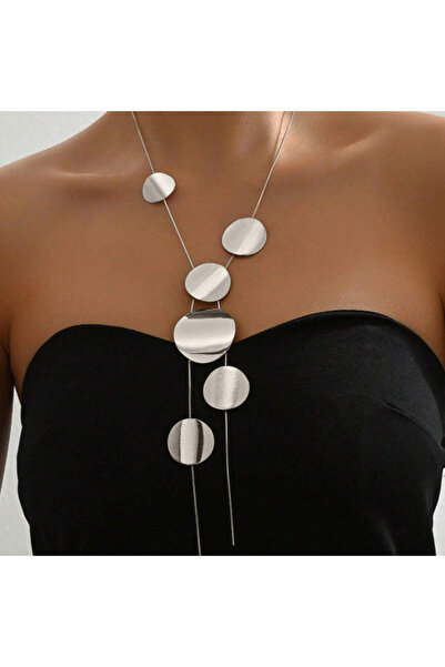 Choice قلادة طويلة كبيرة الحجم من الفضة بتصميم عصري في أوروبا والولايات المتح...