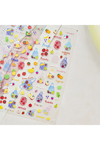 Choice ملصق أظافر TO5133 5D Jelly Tomato Art Art Sticker بعقدة رومانسية ونجمة...