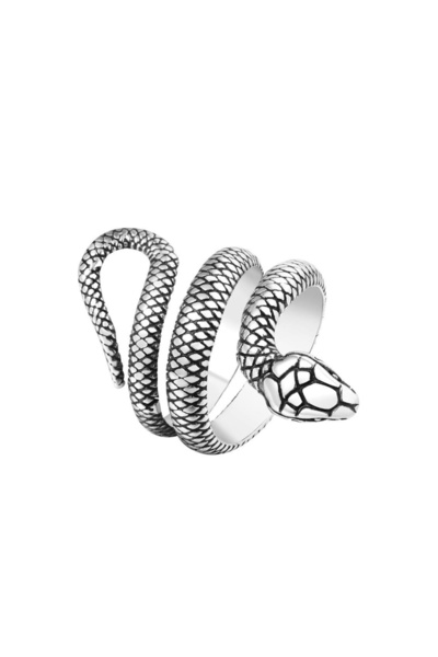 Choice خاتم ثعبان من الفولاذ المقاوم للصدأ بتصميم بانك عصري للرجال والنساء، ب...