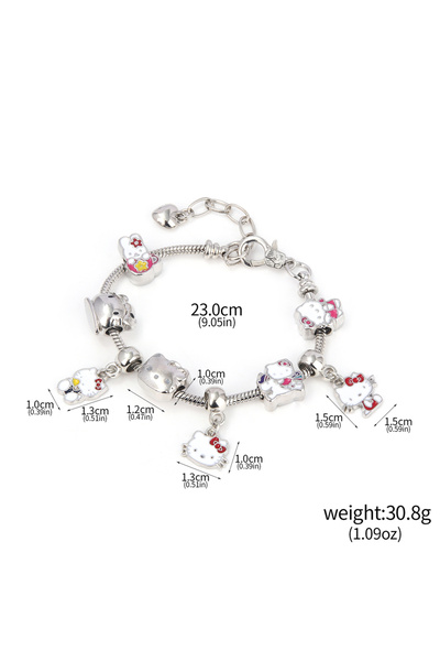 Miniso B00168 سوار مينا ملون قابل للفصل بتصميم فتاة لطيفة من سانريو، بتصميم هالو كيتي وردي، مصنوع يدويًا