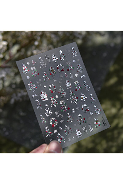 Choice 1 قطعة ملصقات أظافر عيد الميلاد الفاخرة كريستال الماس الكرتون الدب شجرة الظهر الغراء ملصق فن الأظافر...