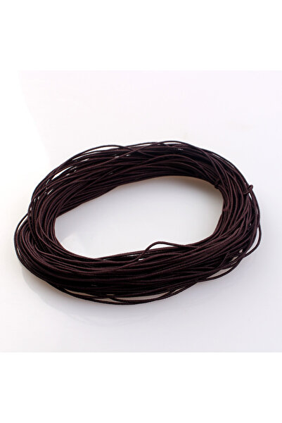 Choice خيط مطاطي مضفر بلون القهوة، عمق 1 مم، طول 24 مترًا، مناسب للتطريز والت...