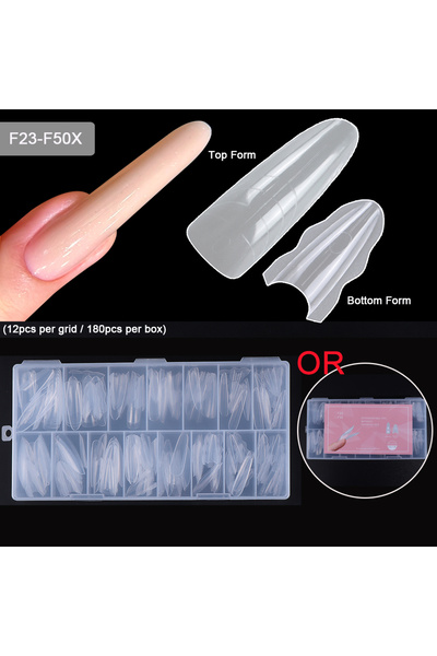 Choice F23-F50X جديد 180 قطعة من قوالب الأظافر المزدوجة، 15 مقاسًا، وصلات أظا...