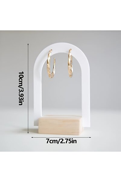 Choice 01 حامل عرض أقراط أكريليك رائع بقاعدة خشبية - حامل بيع المجوهرات بالتج...