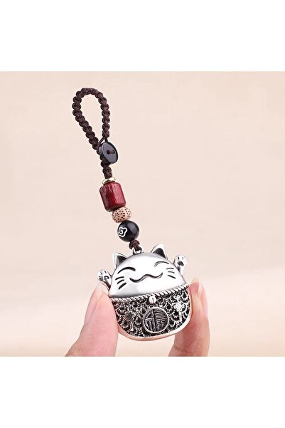 Choice Lucky Cat Animal Car Key Chain Pendants Vintage Copper Waist Buckle Br...
