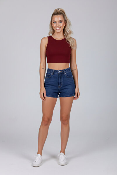 İntive Lingerie بلوزة نسائية قماش قابل للتمدد ذات ياقة على شكل حرف U