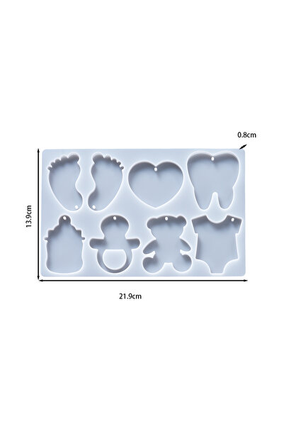 Choice1 قالب قلادة على شكل قلب على شكل دب لطيف على شكل قدم، قالب سيليكون لقلا...