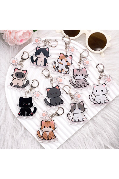 bilibili 5 سم 10 محبي الحيوانات الأليفة القط الكلب سلسلة مفاتيح أكريليك الملحقات حقيبة سحر حقيبة الظهر قلادة الكلاسيكية الإبداعية