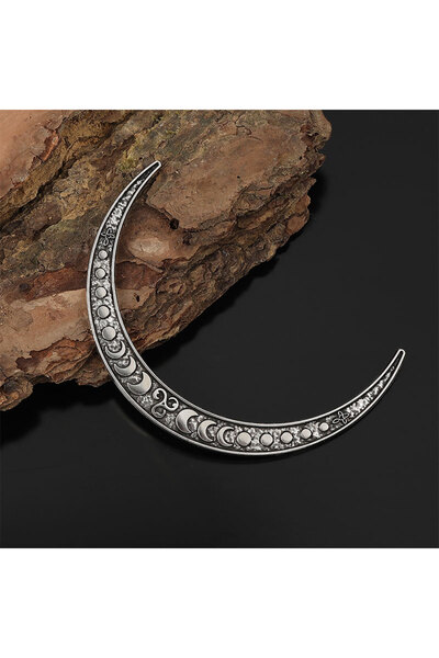 Choice دبوس شعر فضي بتصميم هلالي عتيق على الطراز الاسكندنافي، إكسسوار شعر نسا...