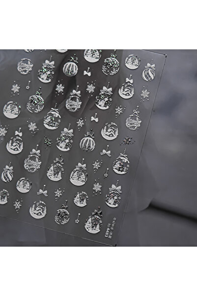 Choice 1 قطعة فضية 1 قطعة ملصقات أظافر عيد الميلاد البرونزية اللطيفة باللون ا...