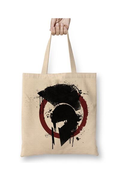 Toyaso حقيبة قماش سبارتان بيضاء بمقبض طويل حقيبة تسوق حقيبة الشاطئ