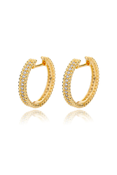 Choice E2033G-2 Round Hoop Earrings For Women Gold Color Stainless Steel Earr...