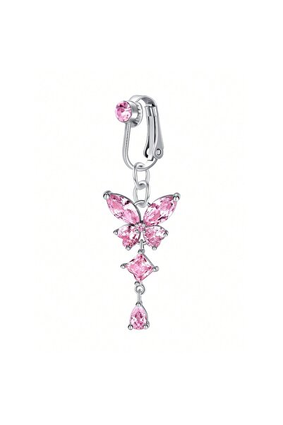 Choice حلقات زر جرس وهمية على شكل بطن، ثقب البطن على شكل قلب حب، فراشة متدلية...