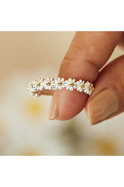 Choice JZ1108 Daisy Flower Rings for Women Silver Color Stainless Steel Ring Couple Floral Band Wedding Bri