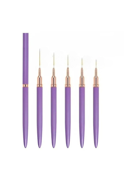 Choice مجموعة أرجوانية من 5 قطع من فرش طلاء الأظافر وفرشاة جل الأشعة فوق البن...