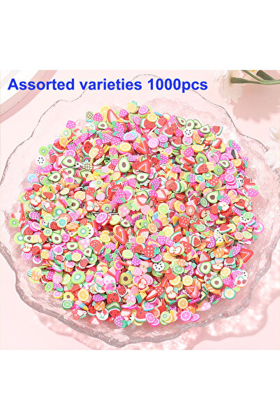 Choice 1000pcs 1000pcs Multi-color Soft Ceramic Flat Fruit Slice Beads, Used for DIY Phone Case Hair Clip D