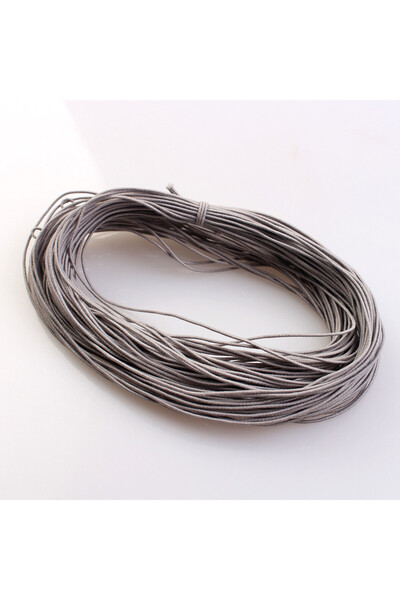 Choice خيط مطاطي رمادي 1 مم × 24 متر، خيط مطاطي مضفر 1 مم 24 متر، خيوط خرز، خ...