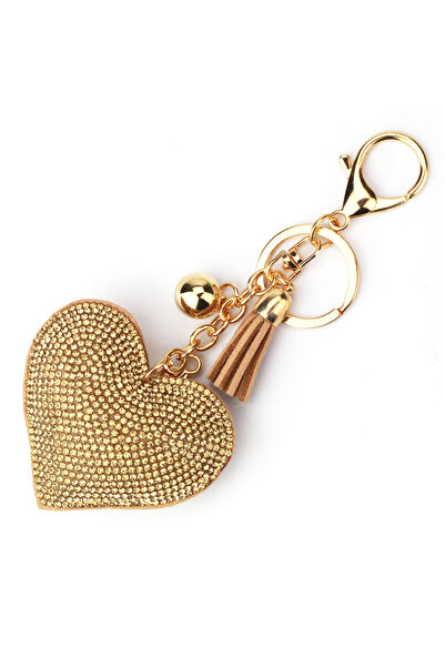 Choice Champagne Rhinestone Heart Finger Keychain Bling Crystal Strap Pendant...