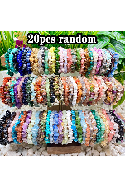 Choice مجموعة أساور حصى نسائية عشوائية من 20 قطعة، 5/10/20 قطعة، سوار من خرز ...