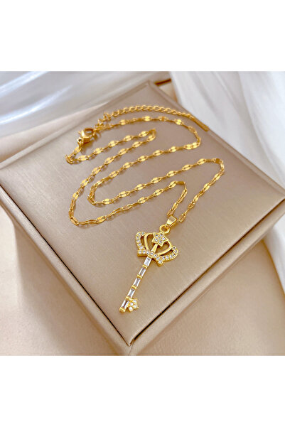 Choice N2140 XIYANIKE قلادة من الفولاذ المقاوم للصدأ 316L على شكل تاج ومفتاح ...