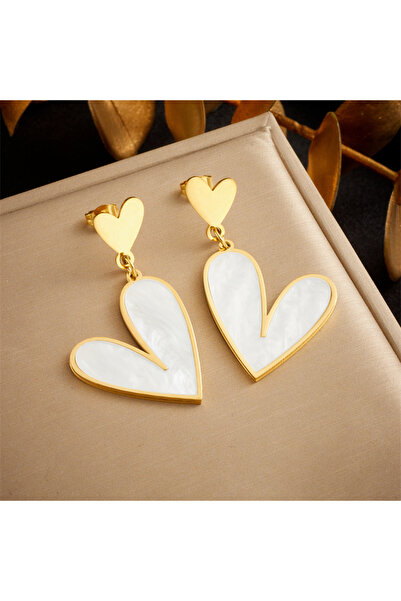 Choice أقراط دييورو E5995 على شكل قلب من الفولاذ المقاوم للصدأ 316L، بلون ذهب...