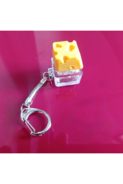 Choice سلسلة مفاتيح صفراء مضحكة على شكل جبن، لوحة مفاتيح لتخفيف التوتر، زر في...