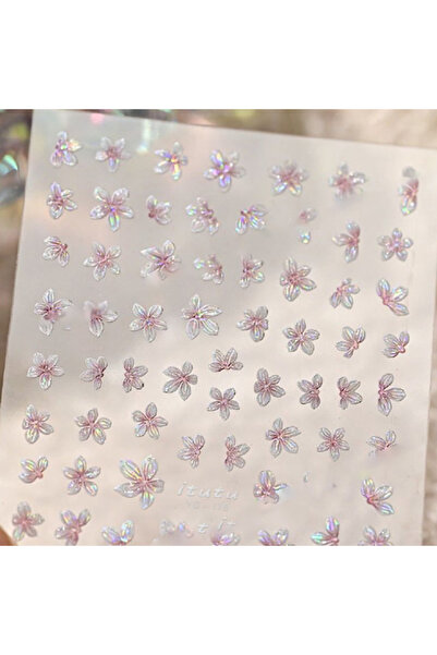 Choice ملصق أظافر وردي صغير من 5 بتلات على شكل زهرة، ملصق أظافر صغير بلون جدي...