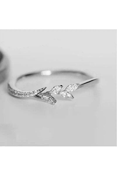Choice 5 H356 Huitan Women Fashion White Cubic Zircon Cute Leaf Wedding Engag...