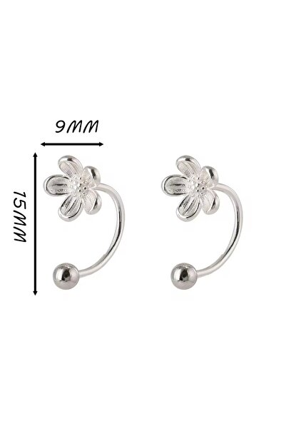 Choice أقراط أذن جديدة فضية اللون على شكل زهرة مثقوبة للنساء مجوهرات أنيقة خف...