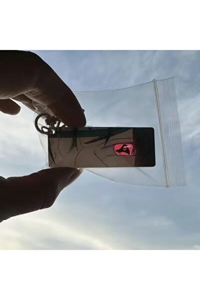 Miniso سلسلة مفاتيح ناروتو-4 أنمي نينجا مصنوعة من الأكريليك، ضوء الشمس، عيون أوتشيها إيتاشي اللامعة، مستطيلة الشكل، مزدوجة الجوانب