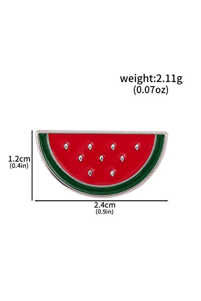 Miniso دبوس مينا لطيف على شكل بطيخة، زينة حقيبة صيفية، دبوس طية صدر السترة X00543-03